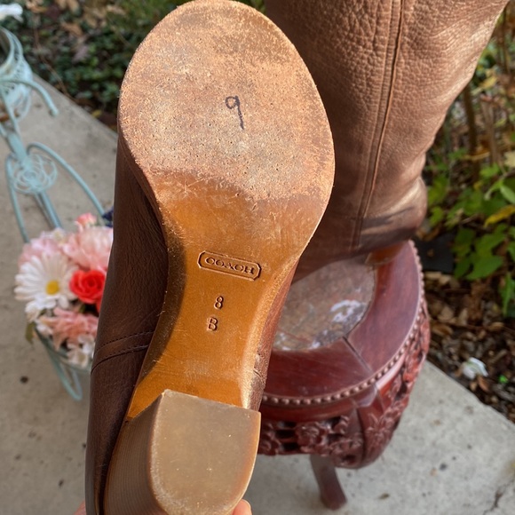 VintageCoach Womens Knee High Riding Boots Size 8 Brown Leather Tassels Western - Picture 10 of 16